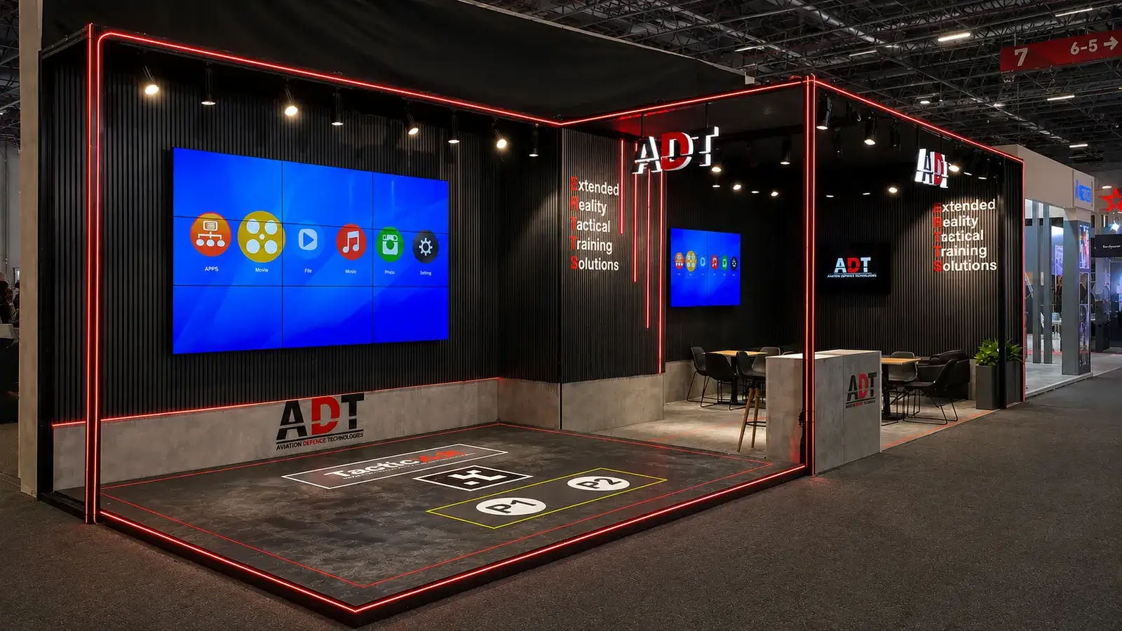 ADT için kurulan MaxiLight sistem fuar standı
