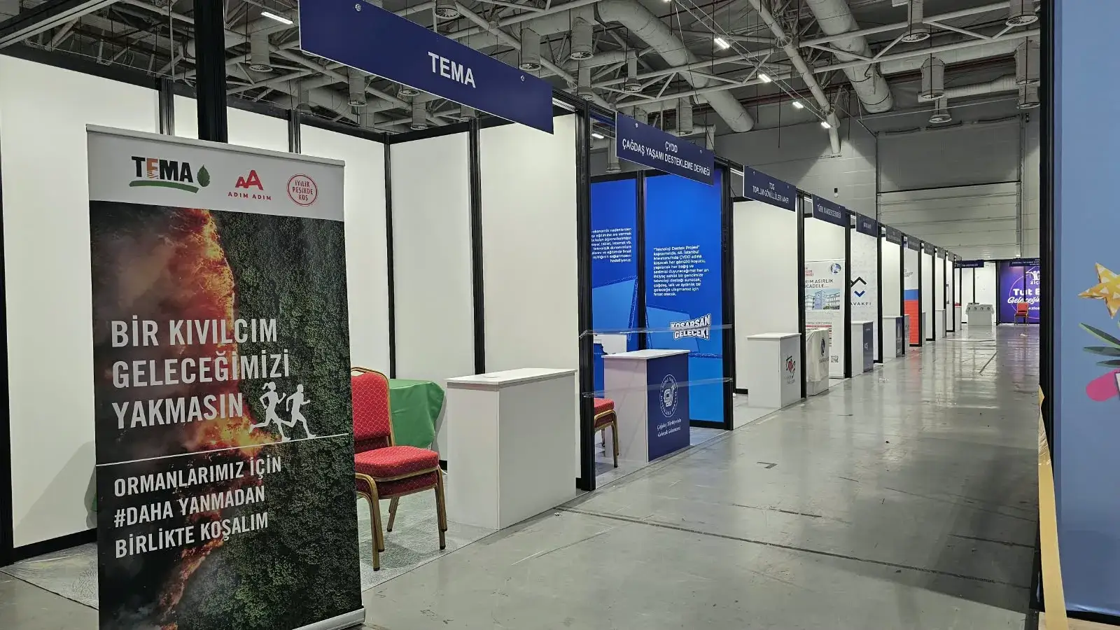 TEMA için kurulan paket sistem fuar standı