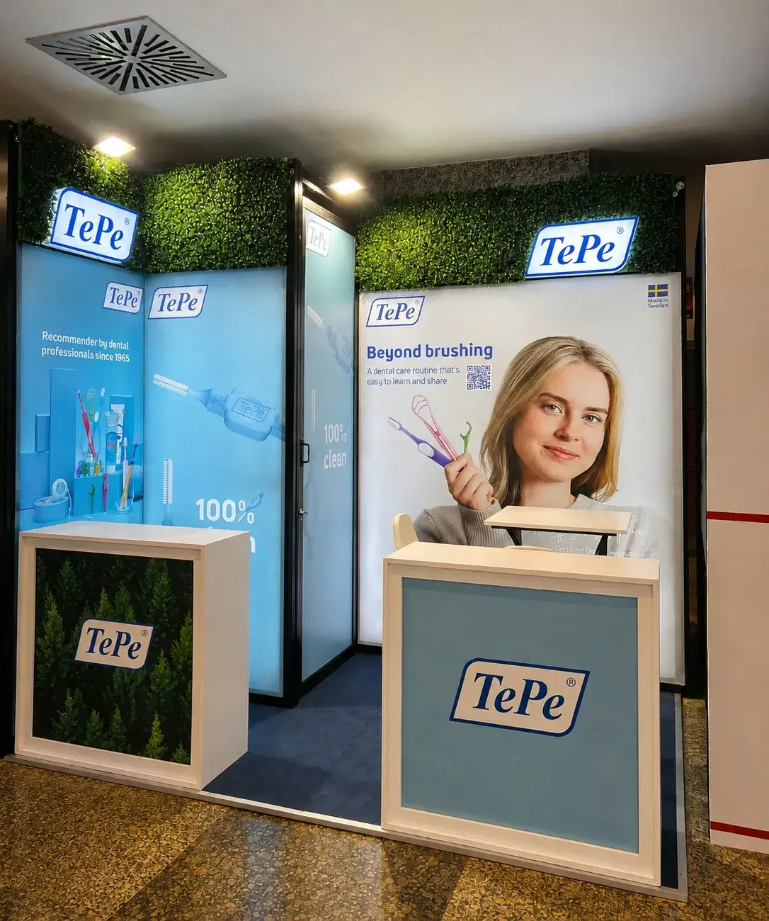 TePe için kurulan MaxiLight sistem fuar standı