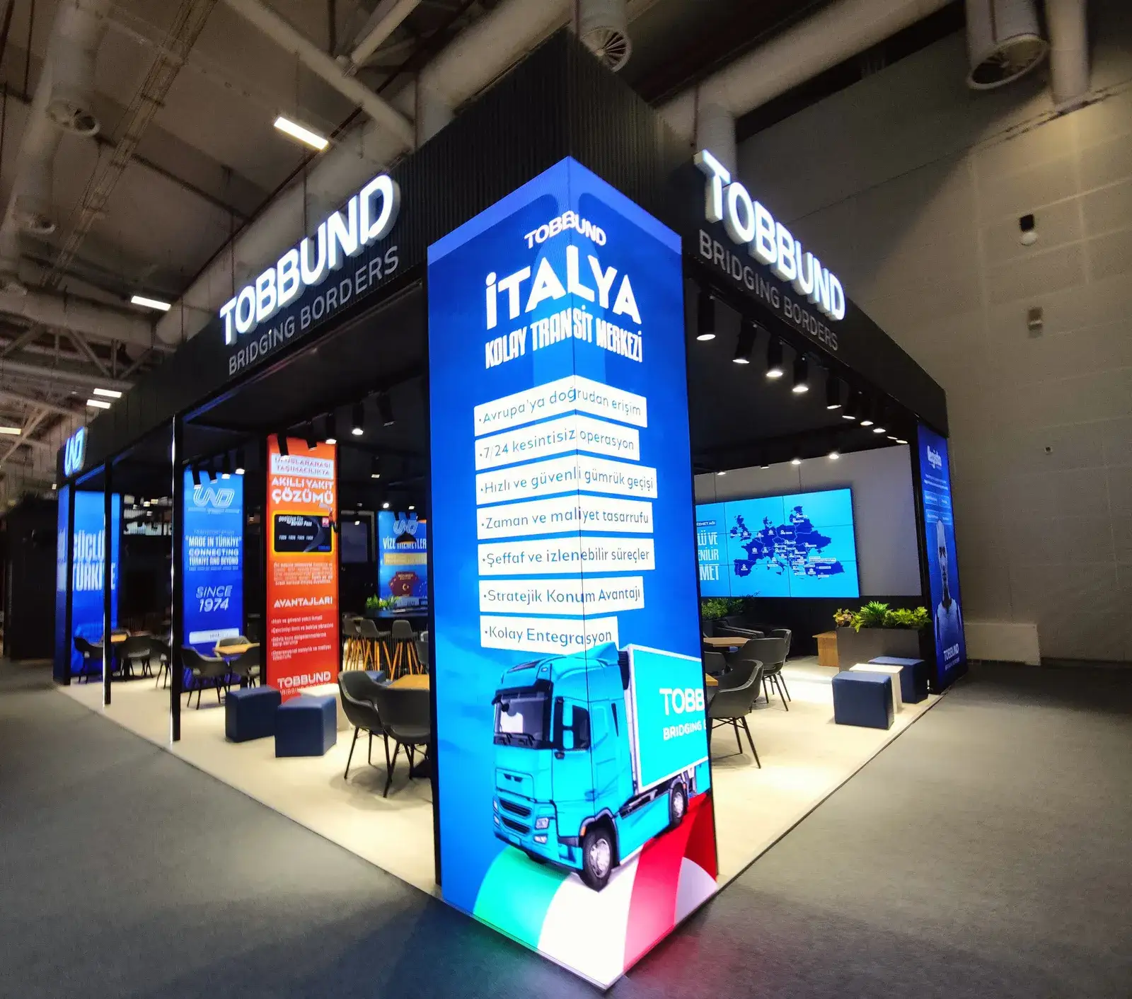 TOBBUND için kurulan MaxiLight sistem fuar standı