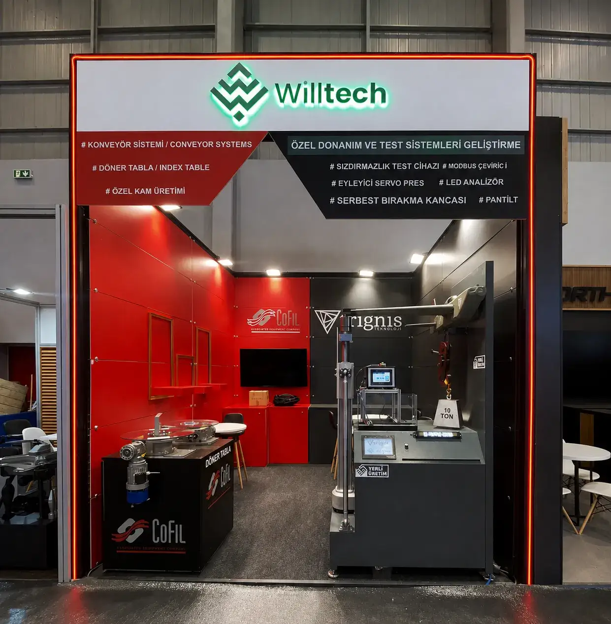 Willtech için kurulan maxima sistem fuar standı